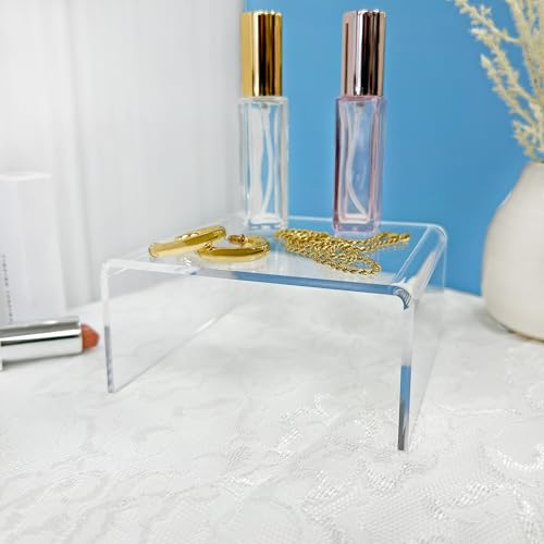 Plymor Clear Acrylic Short Square Display Riser, 2" H x 4" W x 4" D (1/8" thick) - size: 2" x 4" x 4"