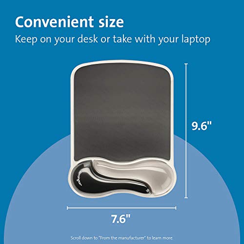 Kensington Duo Gel Mouse Pad with Wrist Rest - Gray (K62399US), Grey - color: Gray, size: 9.6L x 7.6W inches, style: Mouse Pad