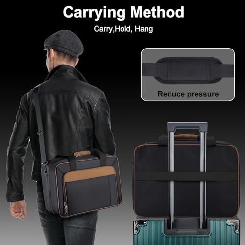 GDNasist Carrying Case Fit for PS5, Travel Thickened Protective Bag Compatible with Playstation 5 Console, Headset, PS5 Controller, Game Discs, and Gaming Accessories Brown - color: Brown
