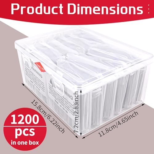 1200 pcs Fiber Splice Tube Splice Sleeves(2.6mm diam, 60mm Length) with Tool Box Fusion Fiber Optic Cable Heat Shrinks Tubing 304 Stainless Steel PE Clear Bare Pipe hot melt Protection Tubes
