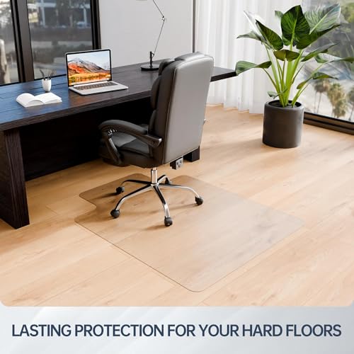 Office Chair Mat for Hard Floors, 30" x 48" Hardwood Transparent Protector for Desk Rolling Chairs, Clear Chair Mat for Home Office (with Lip) - color: Clear, size: 30'' x 48'' with Lip
