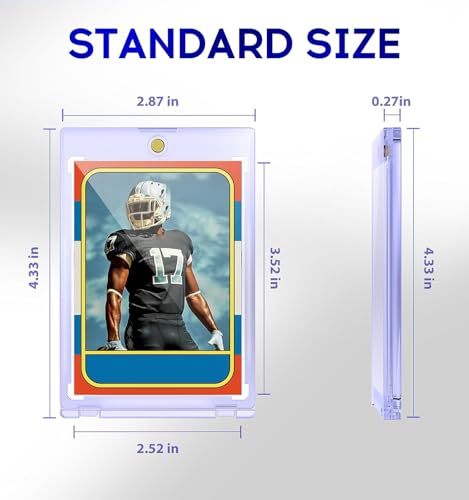 50ct Magnetic Card Holder, 35pt One Touch Card Holder, U-V Protectors Hard Plastic for Trading Cards, Magnet Case, Sports, Game, Football, Baseball - size: 50 PACK