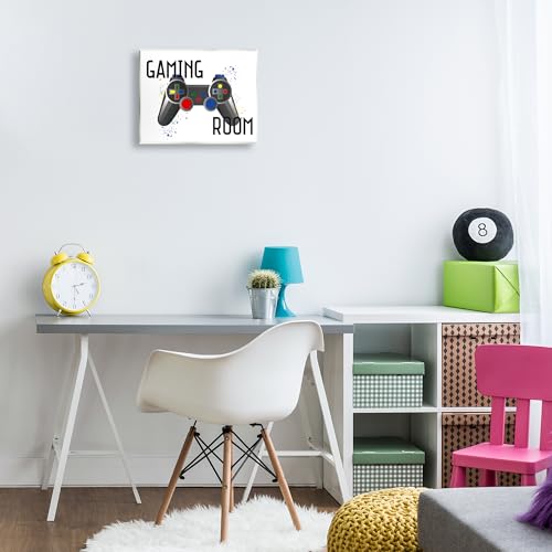 Stupell Industries 'Gaming Room Modern Controller'| Wall Plaque Art | Stupell Industries | 14 x 11 Inches, Easy to Hang and Sturdy, Made in USA, by Kim Allen - size: 14"L x 11"W