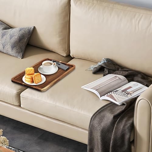 2PCS Sofa Tray, Solid Wood Tray Table Foldable, Couch Desk No Odor for Drinks Snacks Phone Remote Control (Square-Shaped) - size: Square-2PCS