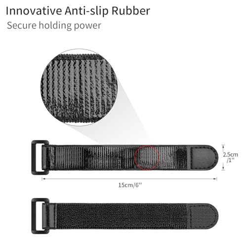Trilancer Elastic Cinch Straps with Anti-Slip Strips, 6’’ x 1’’ (10 Pack) Heavy Duty Multipurpose Hook and Loop Straps for Extension Cords, Cables, Ropes,Hoses, Bike,Pant Garters,Garage and Workshop - size: 6"(10 pcs)
