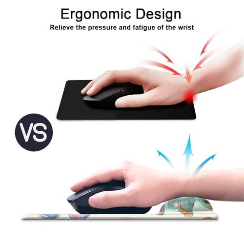 HOPONY Gel Wrist Rest Mouse Pad-Ergonomic Office Mousepad with Wrist Support-Non-Slip,Design Desk Accessories Mat for Home&Game Decor Pink Watercolor Stickers - color: Pink Watercolor Stickers