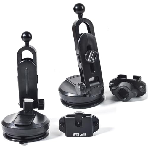 HYS SDS100 BCD436HP Universal Car Mount Dashboard & Windshield Suction Cup CB/GMRS Radio/Shoulder Speaker Mic Hanger Holder, Vehicle Suction Cups Holder for Scanner with Belt Clip&Round Knob Holder