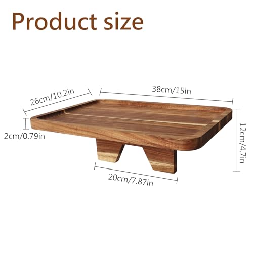 Sofa Tray, Solid Wood Tray Table Foldable, Couch Desk No Odor for Drinks Snacks Phone Remote Control (Square-Shaped) - size: Square