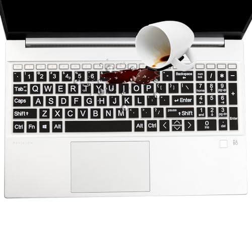 Large Print Keyboard Cover for 2025-2023 HP Laptop 17-cn 17-cp, HP Essential Laptop 17t 17.3, HP 17z-cp300 17t-cn400 17t-cn300 17-cn4033cl 17-cn2083dx 17-cn0001tg 17-cn4065cl 17-cp3005dx 17-cp2099nr - color: GradientBlack(Large Letters)