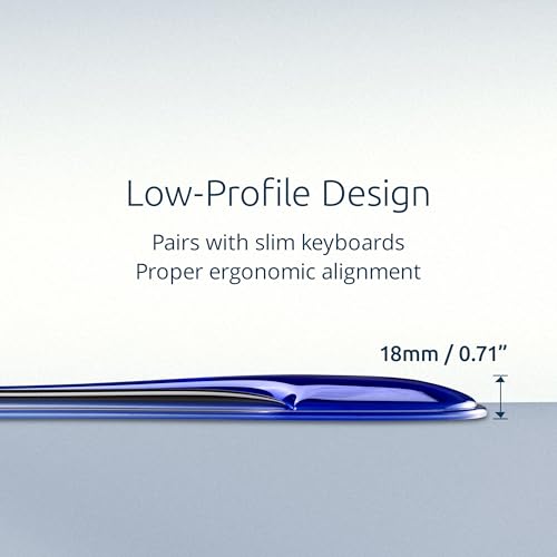 Kensington Slim Duo Gel Wrist Rest for Low Profile Keyboard, Wrist Pad for Keyboard, Ergonomic Wrist Pad for Computer, Non-Skid Computer Pad with Wrist Support, Blue K62441WW, 19" x 3.7"x 0.7” - color: Blue, style: Keyboard Wrist Rest