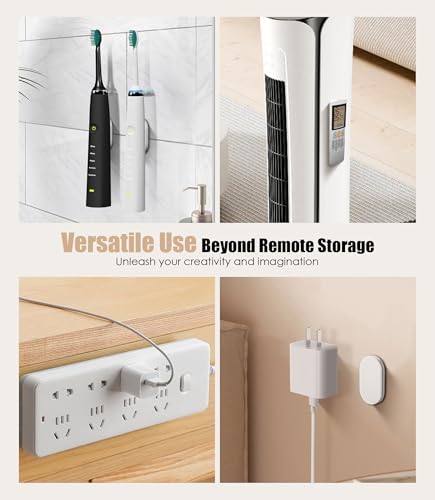 6 Pack Magnetic Remote Control Holder Wall Mount, 2025 Upgraded Smaller & Stronger Magnetic Silicone Remote Control Organizer TV Remote Charger Holder Caddy Back of TV (White) - color: White, size: 6 Pack