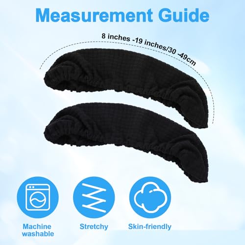 3PCS Office Chair Arm Rest Covers and Chairs Headrest Cover Stretch Armrest Protectors Removable Washable Arm Pads Cover for Office Computer Gaming Desk Chair(Black)