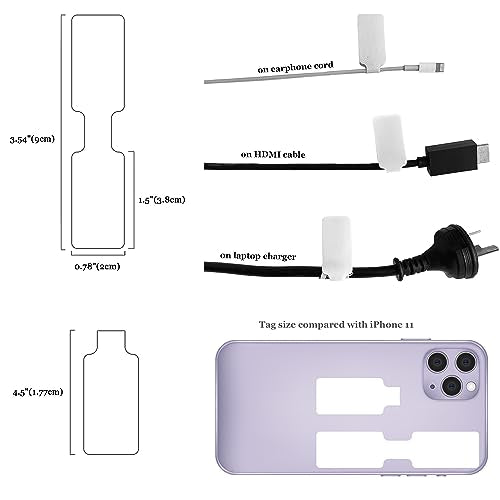 Mr-Label – 40 Pcs 0.78" x 3.54" Hook and Loop Cable Labels –Cord Tags – Upgraded Writable Cable Wraps for Clear Writing - Writable Wire Labels for Cable Management | Electronics Computers (White) - color: White