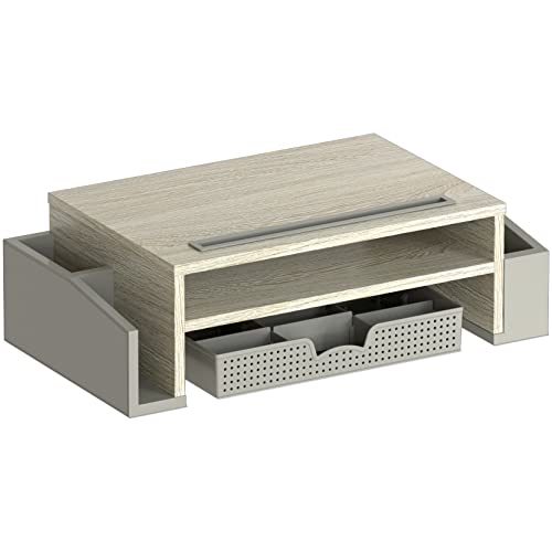 Simple Houseware Desk Monitor Stand Riser with Adjustable Organizer tray, Maple - color: Maple