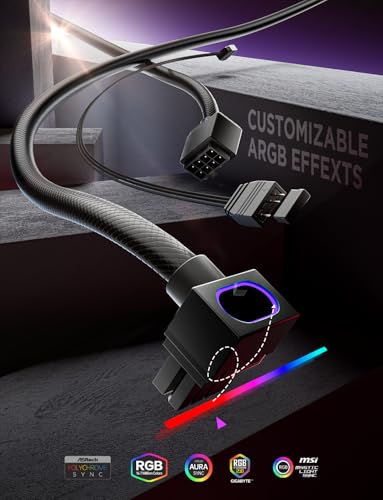 AsiaHorse Hydrus-8PIN GPU PSU Extension Cable ARGB Light, Copper Wire Power Extension Cable Integrated Minimalist Design, 2000W Power (Whole Set), PC Power Cord for GPU Cable Management & DIY - color: Black, size: For GPU 8pin-TYPE B(11.8in/30cm)