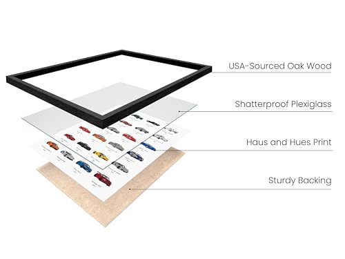 HAUS AND HUES Race Car Poster - Super Car Poster - Made in the USA - Black Frame 12x16 - color: Sports Car, size: 12"L x 16"W, style: Black Framed
