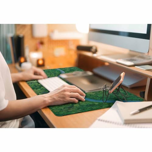 Greenery and Road Large Gaming Mouse Pad Lush Green Forests Natural Tree Long Mousepad Keyboard Mat for Desk,Office,Home 35.4"X15.7" - color: Greenery and road