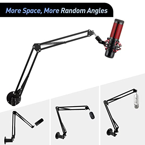 Microphone Wall Mount Boom Arm - Microphone Wall Mount for Mic holder,Horizontal Mounting Wall,Space Saving Desktop Metal Mic Stand Clamp by SUNMON - color: Microphone Wall Mount