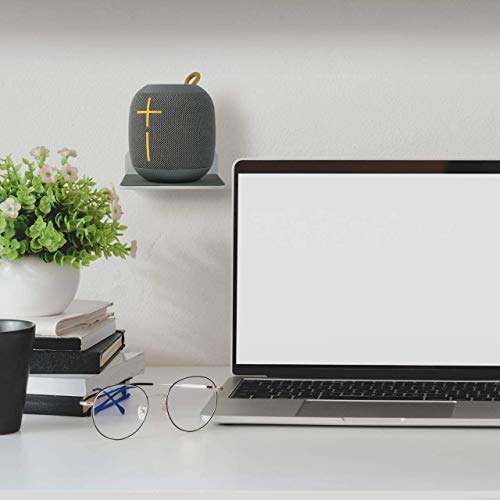 2-Pack 4.25" Acrylic Small Floating Shelves - Speaker Mount, Webcam, Cell Phones, Display Shelf (White, Small) - color: White, size: Small