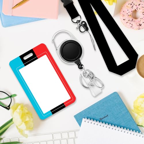 Gamepad Badge Holder with Boys Lanyard, Game Controller ID Badge Holder with Retractable Reel Clip and Keychain, Gamer Vertical Identity Card Cover Case Protector for Gaming Lovers - color: Game Controller