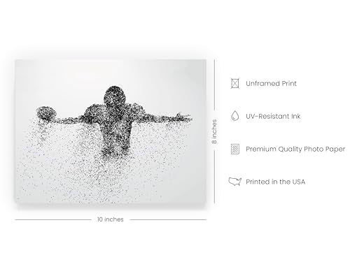 Summit Designs Football Wall Art - Posters - Room Decor, Sports Wall Decor - Poster, Themed Bedroom - Set Of 4 (8x10) Unframed Prints - color: Particle, size: Set Of 4 (8x10 ), style: Unframed