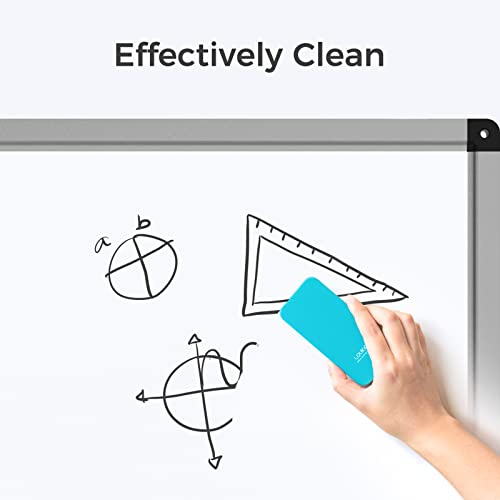 loukin 2 Pack Magnetic Dry Erase Eraser, Whiteboard Eraser, Glass Board Remover, 3.4 fl oz Whiteboard Cleaner * 2 Included, for Classroom, Home and Office Use (Blue) - color: Blue-2 Packs