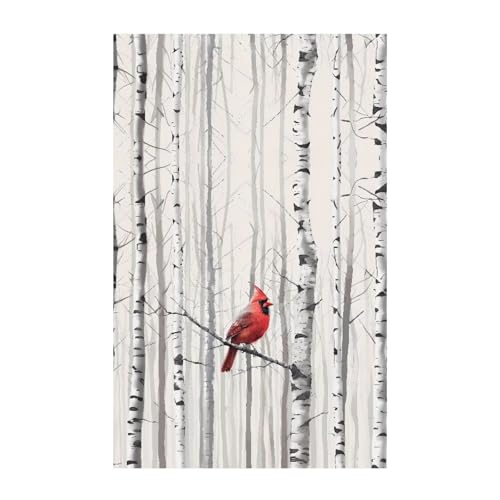 Christmas Cardinal Birds Sofa Headrest Covers Recliner Headrest Protector Cover Couch Back Covers Non Slip Lounge Chair Furniture Protector for Living Room