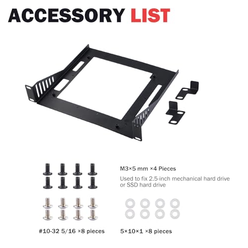 GeeekPi Mini ITX Shelf 1U Rack, 7.87" Depth, Support Mini-ITX Motherboard/Super6C, for 10 Inch Server Rack & RackMate T1/T0 Rackmount