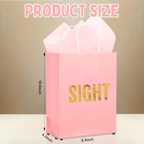 Kolldenn 5 Senses Gift Bags for Him for Her with 10 Pcs Tissue Paper, Paper Bags with Handles Five Senses Gifts for Valentines Christmas Birthday Wedding Anniversary (Pink,8.3 x 4.3 x 10.6 Inch) - color: Pink, size: 8.3 x 4.3 x 10.6 Inch