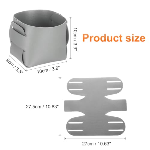uxcell Valet Tray Organizer, PU Leather Desktop Storage Organizer Box Tray Entryway Table Bedside Nightstand Catchall Vanity Tray for Jewelry Key Coin Watch Wallet (Grey) - color: Grey