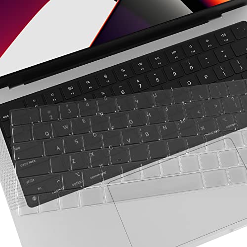 EooCoo Premium Keyboard Cover Skin Protector, Laptop Accessories Compatible with 2026 2025 2024 2023 2022 2021 M5/M4/M3/M2/M1 Pro/Max MacBook Pro 14/16, M5-M2 MacBook Air 13/15, MacBook Neo, Tinted - color: Gray Clear