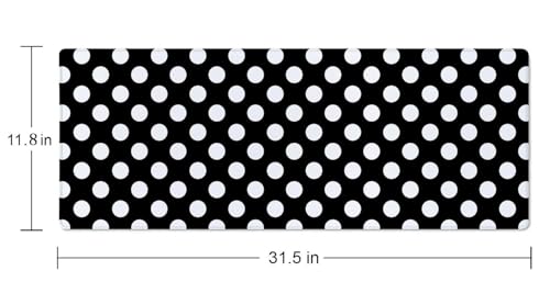 Polka Dot Desk Mat Abstract Circle Geometric Pattern Large Mouse Pad XL Desk Pad Gaming Mousepad Extended Keyboard Mat 31.5 x 11.8 in Laptop Computer Keyboard Pad Mouse Mat for Office Desk Decor - color: Polka Dot