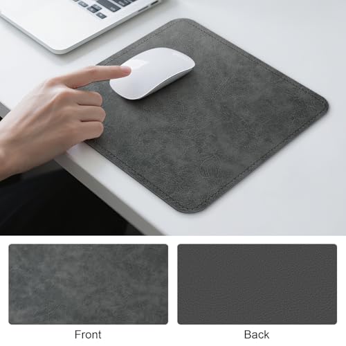 Imitation Crazy Horse Leather Desk Mat - Waterproof Desk Pad - Ideal for Large Mouse Pad and Desk Mats on Top of Desks (Gray+Dark Gray, 11"*8") - color: Gray+dark Gray, size: 11" x 8"