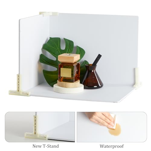 Black Velvet Photo Backdrop Boards for Product Photography, 3PCS Double-Sided Black and White Background with T-Stands, Flat Lay Tabletop Backdrop for Jewelry, Cosmetics, 15.8 x 11.8 Inch