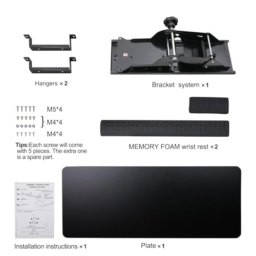 Keyboard Tray Under Desk,25x9.84'' Large Slide Out Swivel Tilt Computer Keyboard Drawer for Home Gaming Office Desk, Dual Mount,Black