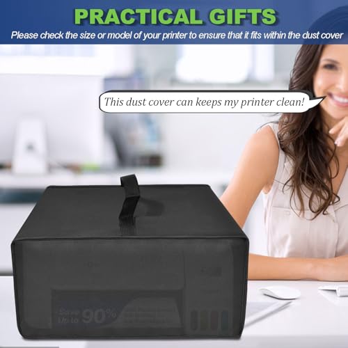 Printer Dust Cover for Epson EcoTank ET-4800, Heavy-Duty 600D Nylon Printer Protector – Waterproof Anti-Static Dustproof Printer Cover Case (15×15.8×9.8in) (Black) - color: Black