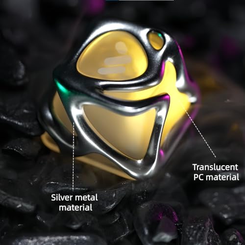 dagaladoo Artisan Keyboard keycaps,Clear keycaps Jelly Set | 1U ESC,Shine Through custom key caps for Cherry-Mx Switches Mechanical Keyboard(Metal,Silver) - color: Silver(only one keycap)