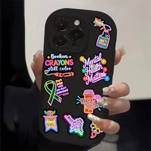 2-3 Inches 120Pcs Neon Stickers, Mixed Sizes Waterproof Vinyl Decals, Residue-Free Removable Aesthetic Stickers for Water Bottle Laptop Skateboard, Trendy Neon Decor for Kids Teens Adults - style: Cool Neon, Funny Cartoon, Trendy Aesthetic