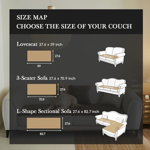 Couch Covers for Dogs, Dog Sofa Covers Washable, Dark Brown Non Slip Pet Couch Protector Blanket for 3 Cushion and Sectional Sofas - color: Hb-brown, size: 27.6" x 82.7"