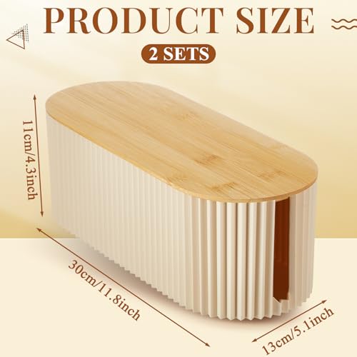 Marsui 2 Pcs Beige Cable Management Organizer Box for Hiding Wires, Home Office Desk Floor Cord Organizer, 11.8 x 5.1 x 4.3 Inch Cord Strip Protect Holder Wire Storage - color: Frost White, Wood Color, style: Bamboo Cover