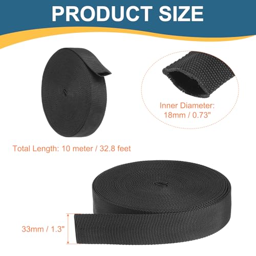 HARFINGTON Nylon Protective Hose Sleeve 0.7" ID 33FT Cable Cover Sheath Hydraulic Hose Protector Wrap for Welding Cord Tig Torch Hydraulic, Black - size: 0.7" ID 33FT