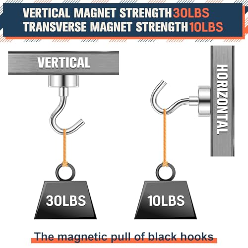 FINDMAG Magnetic Hooks, 30lbs Magnet Hooks Cruise Cabin Ship Essentials 2026, Rare Earth Magnets with Hooks, N52 Magnetic Hooks for Hanging, Home, Kitchen, Office (10 Pack, Silver) - color: Silver, size: 0.63 inches