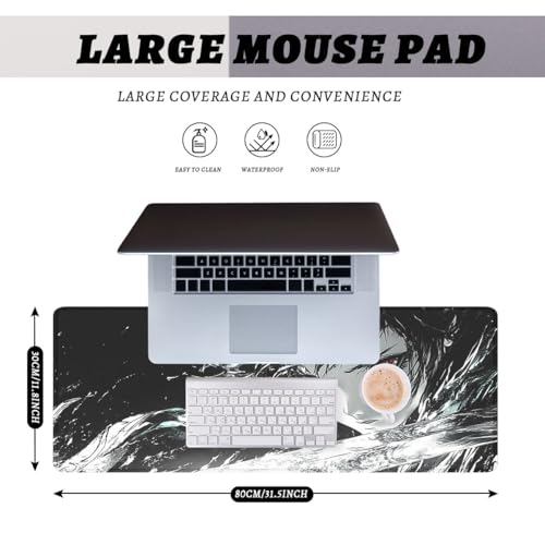 Dark Fantasy Gaming Mouse Pad Red Eyes Art Gaming Mouse Mat with Stitched Edges,Non-Slip Waterproof Rubber Base Office Computer Keyboard Laptop 31.5"x11.8" - color: Dark Fantasy, size: 31.5L x 11.8W inches