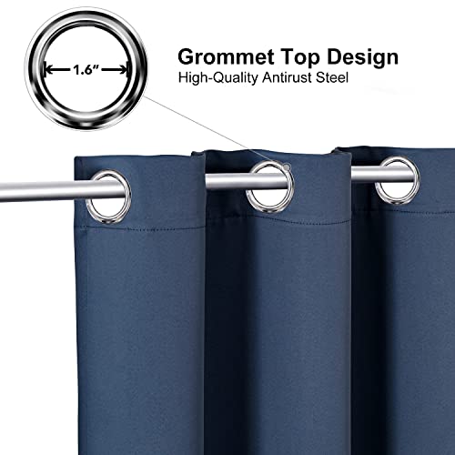 ChrisDowa Small Window Curtains 40 inches Long for Bedroom - Grommet Short Thermal Insulated Room Darkening Curtains for Kitchen (2 Panels, Stone Blue, 29 x 40 Inch) - color: Stone Blue, size: 29"W x 40"L (Pack of 2)