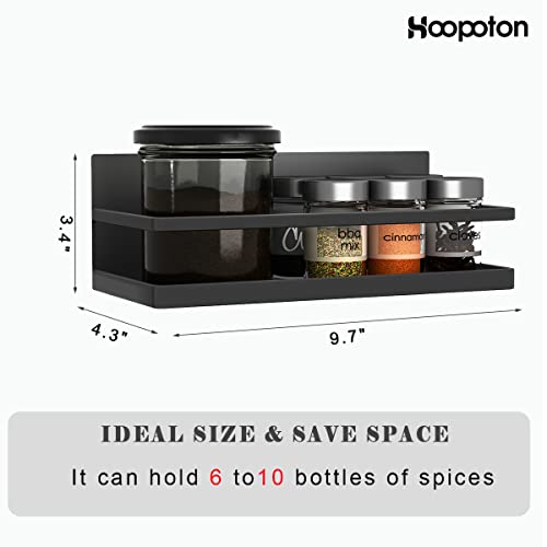 2 Pack Magnetic Spice Rack, Easy to Install on The Side of Refrigerator/Space Saving Kitchen Organization Shelf Organizer for Cabinet - color: Black, size: 2 PACK