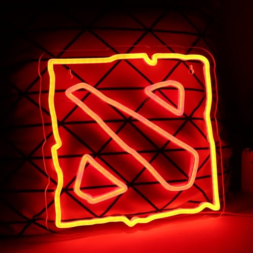 WonderfulLife Game Neon Sign for Gamer Zone Decor,Led Lights for Man Cave Internet Bar or Bedroom Decoration.Perfect Birthday Gifts,5V USB Powered,Easy Hanging. - color: red+yellow
