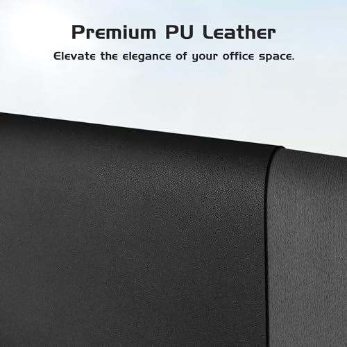 Aothia Leather Desk Pad Protector, Office Desk Mat, Large Mouse Pad, Laptop Desk Pad, Non-Slip PU Leather Desk Blotter, Waterproof Desk Writing Pad for Office and Home (Black, 47" x 24") - color: Black, size: 47" x 24"