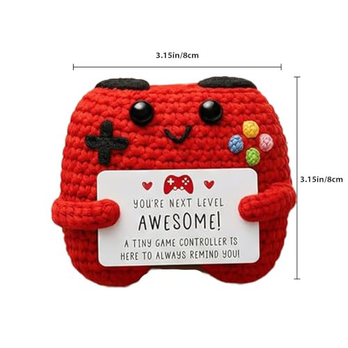 Handcrafted Crochet Game Controller, Positive Emotional Support Gifts for Teen Girls Boys, Birthday Presents for Gamers, Brothers - style: AWESOME