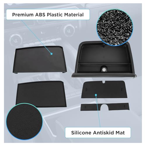 Center Console Organizer Compatible with 2023-2025 2026 Toyota Grand Highlander Interior Accessories, Console Organizer Tray & Dash Holder Storage Box Insert Tray with Sunglasses Holder - size: Dashboard Storage Box 2PC