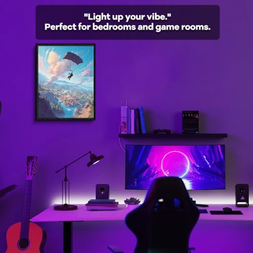 WOXZQ Epic Fortnite Parachuting Battle Royale Scene Dynamic Adventure Game Art Wall Decor Print for Gaming Room Canvas Illustration 12x15 Inch - color: Skydive to survive 2